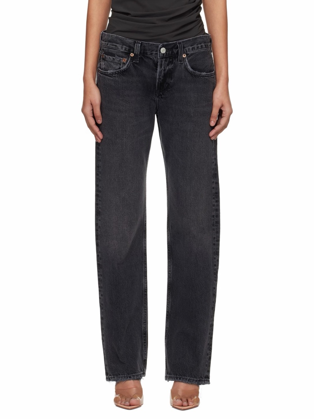 AGOLDE Straight-Leg Low Rise Grey Jeans